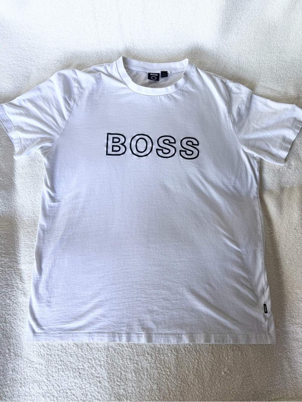 Hugo Boss White Logo T-Shirt Men's XXL Crew Neck Cotton